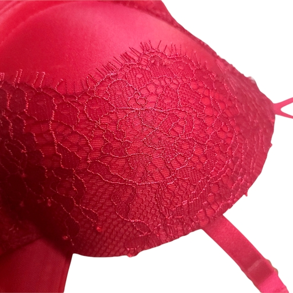 Victoria Secret Very Sexy Push Up Bra 34A Red Lace - Picture 6 of 7